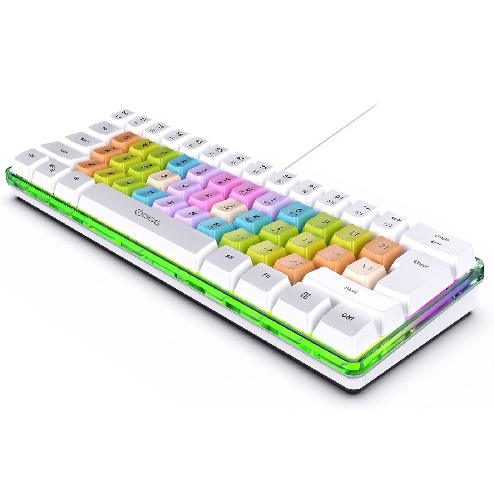 Snpurdiri 60% Wired Gaming Keyboard,Colorful Rainbow Key Cap,Mechanical Feeling Keyboard