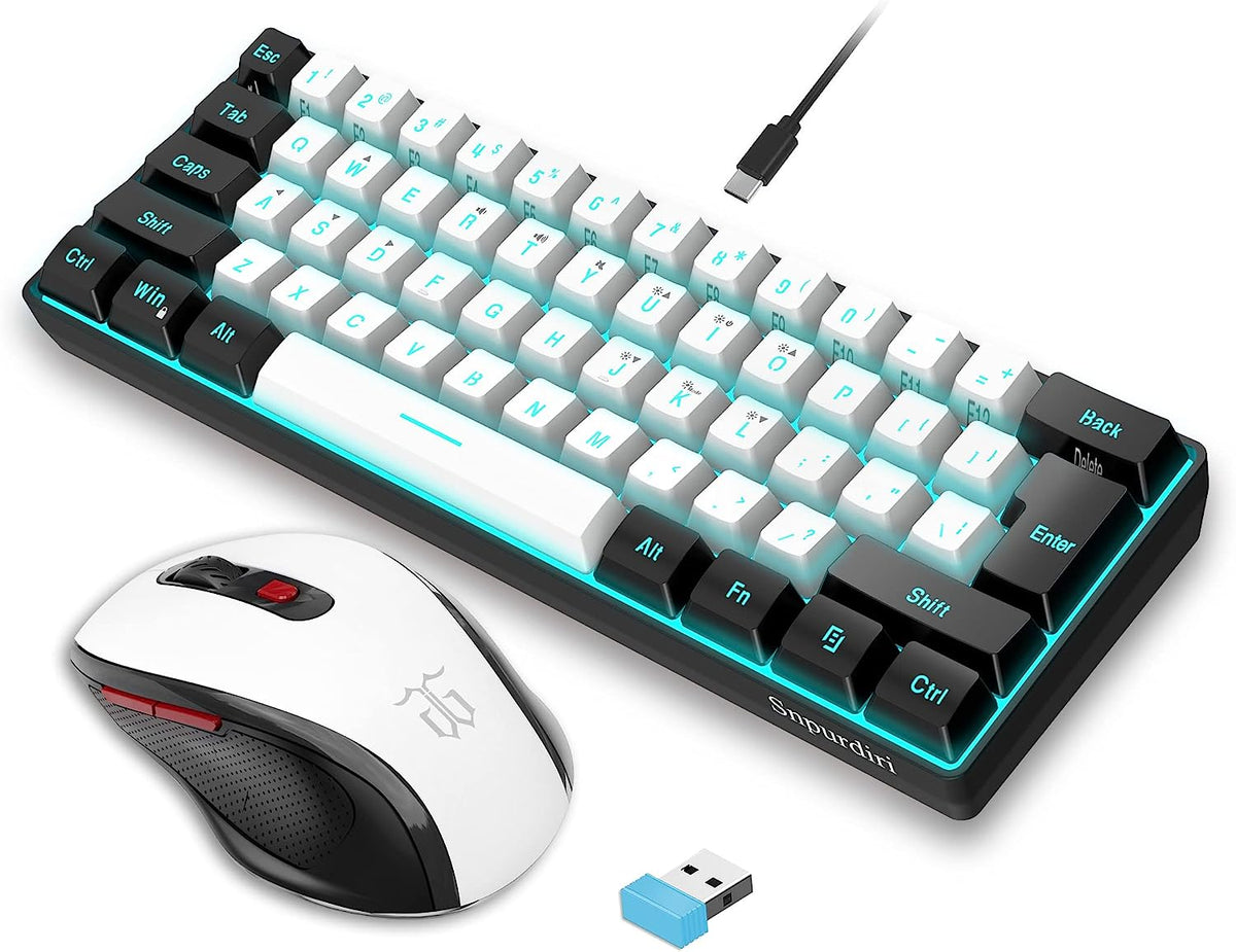 Snpurdiri 2 4G Wireless Gaming Keyboard And Mouse Combo Black White Snpurdiri 2 4g Wireless Gaming Keyboard And Mouse Combo Black White