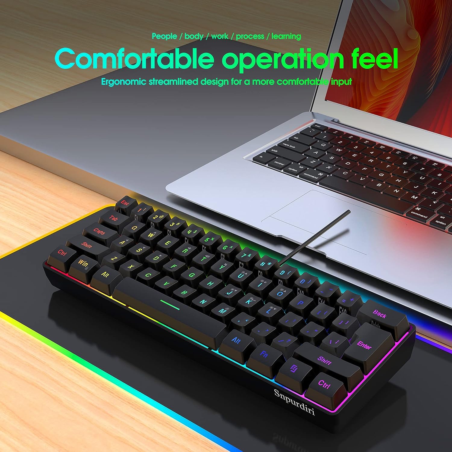 Snpurdiri 60% Gaming Keyboard and Mouse Combo