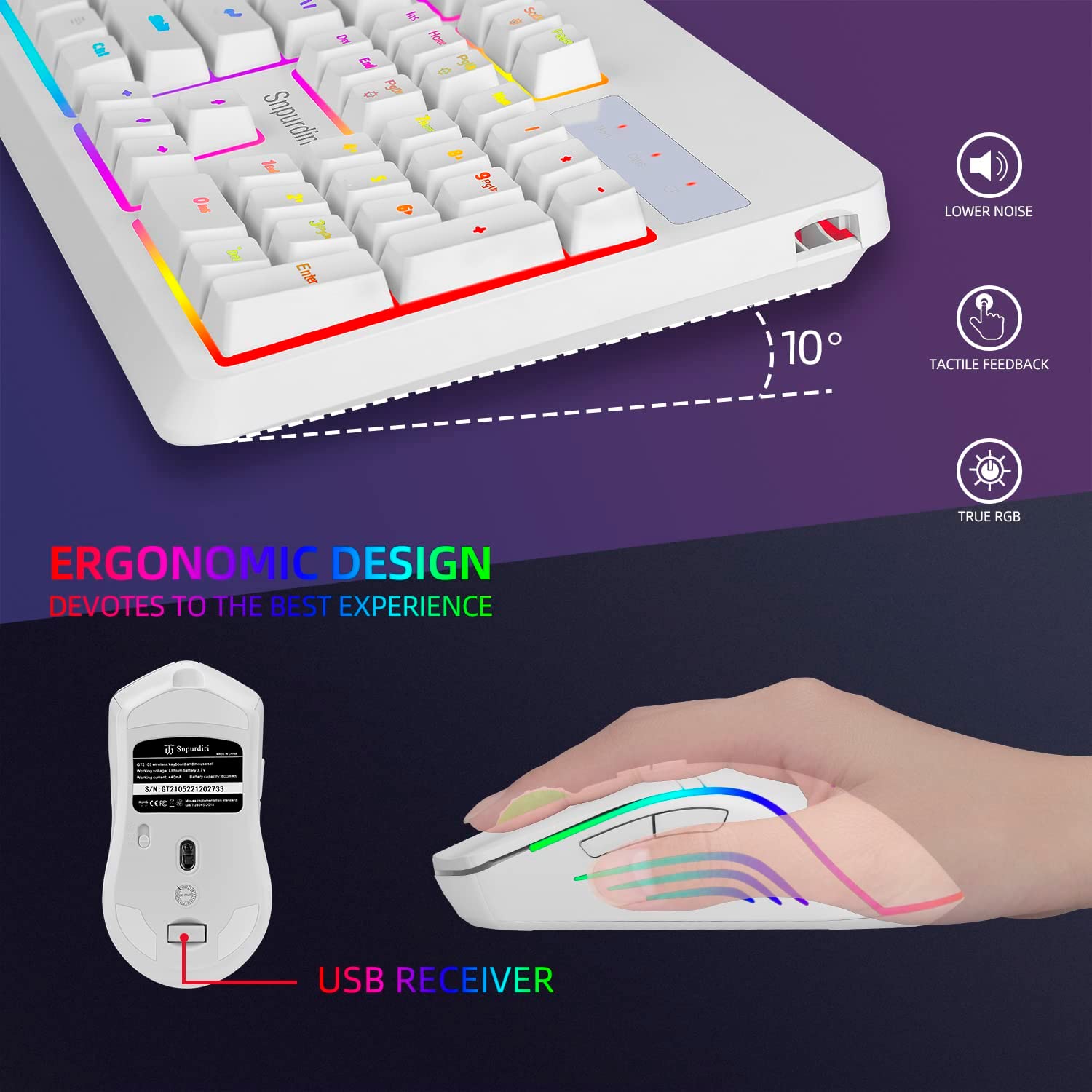 Snpurdiri 104keys Wireless Gaming Combo