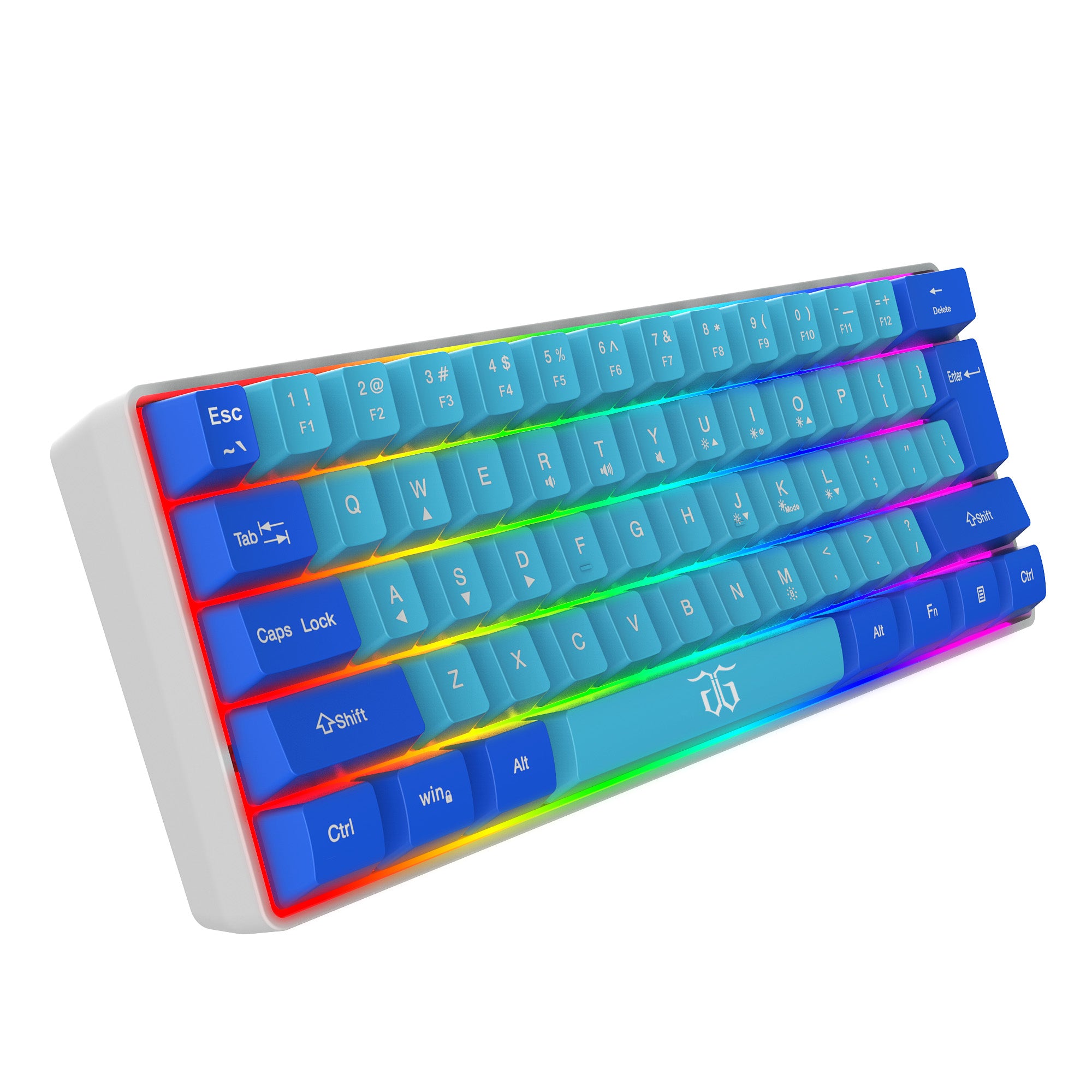 Snpurdiri 60% Membrane Wired Gaming Keyboard, Blue-Wathet