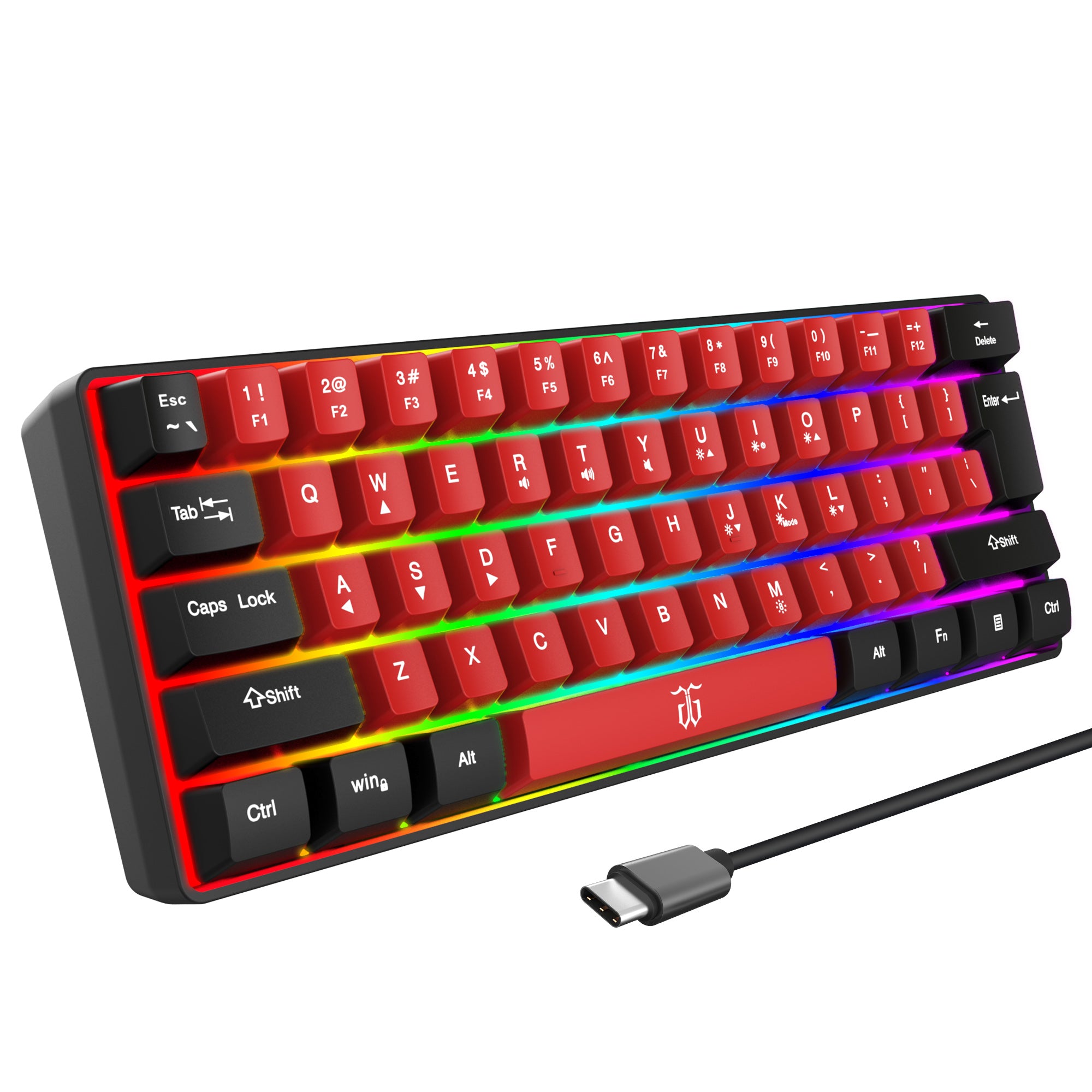 Snpurdiri 60% Membrane Wired Gaming Keyboard, Black-Red – snpurdiri