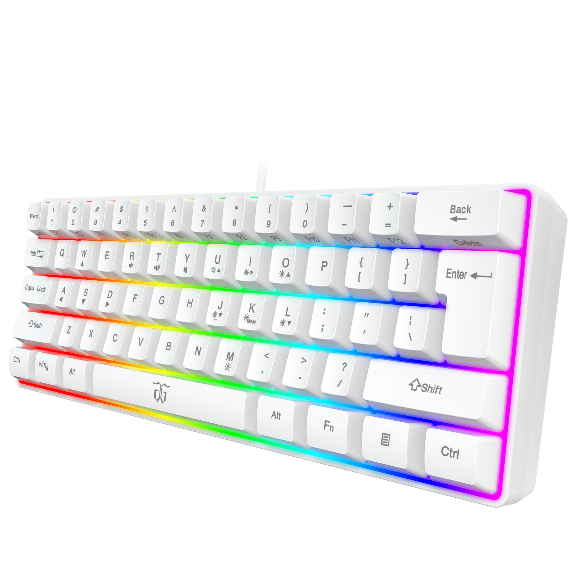 Snpurdiri 60% Membrane Wired Gaming Keyboard, white