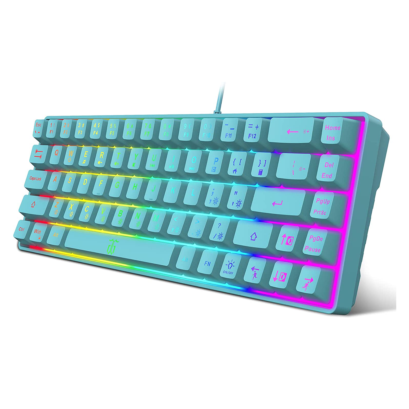 Snpurdiri 60% Membrane Gaming Keyboard , 68 Keys Blue